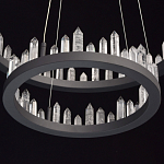 Люстра с двумя кольцами черного цвета с хрустальными элементами QUARTZ CRYSTAL варинант исполнения - 10 | Loft Concept в Ульяновске