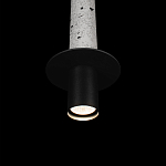 Подвесной светильник с узким цилиндрическим плафоном и черным металлическим декором Concrete Pipe варинант исполнения - 13 | Loft Concept в Ульяновске