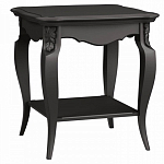 Стол журнальный черный из массива бука с полкой в стиле прованс Black Provence варинант исполнения - 2 | Loft Concept в Ульяновске