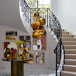 Люстра креативная из дисков цвета латунь Constellation Light and Style варинант исполнения - 5 | Loft Concept в Ульяновске