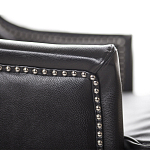 Кресло из натуральной кожи на 4-х деревянных ножках из массива бука Daniel Leather Armchair black варинант исполнения - 4 | Loft Concept в Ульяновске