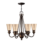 Люстра бронзового цвета с конусными плафонами из бежевого стекла Hinkley варинант исполнения - 2 | Loft Concept в Ульяновске