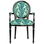 Стул из натурального бука с подлокотниками Ikat Pattern бирюзовый варинант исполнения - 1 | Loft Concept в Ульяновске