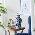 Ваза с крышкой и синим цветочным узором Blue & White Ornament  варинант исполнения - 5 | Loft Concept в Ульяновске