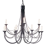 Люстра черного цвета ручной работы с канделябрами и переплетенной проволочной драпировкой Elstead Lighting варинант исполнения - 1 | Loft Concept в Ульяновске