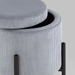 Серо-голубой пуф на черных ножках SANJAY варинант исполнения - 3 | Loft Concept в Ульяновске