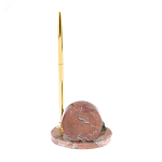 Часы настольные с шариковой металлической ручкой из натурального камня Stone Clock варинант исполнения - 9 | Loft Concept в Ульяновске