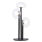 Настольная лампа с тремя прозрачными куполообразными плафонами и черным металлическим основанием Flos Wireline Lighting варинант исполнения - 1 | Loft Concept в Ульяновске