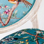 Стул из массива бука бирюзовый с изображением птиц и цветов Turquoise Beige Chinoiserie Peach Garden Chair варинант исполнения - 2 | Loft Concept в Ульяновске