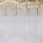 Люстра прямоугольная на цепях с прозрачными трубками и волнистым краем Nembus варинант исполнения - 5 | Loft Concept в Ульяновске