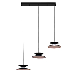 Люстра подвесная с тремя матовыми черными плафонами Obsidian Touch варинант исполнения - 2 | Loft Concept в Ульяновске