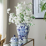 Ваза с крышкой и синим цветочным узором Blue & White Ornament  варинант исполнения - 7 | Loft Concept в Ульяновске