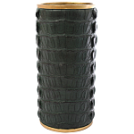 Ваза с декором из эко-кожи Leather Vase Green варинант исполнения - 1 | Loft Concept в Ульяновске