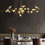 Люстра в виде золотой ветки с цветами и птичками Marvelous Garden варинант исполнения - 4 | Loft Concept в Ульяновске