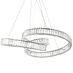 Подвесная люстра в виде изогнутых колец с хрустальным декором Ring Horizontal Oculus Chrome Light Chandelier варинант исполнения - 1 | Loft Concept в Ульяновске