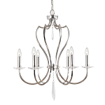 Люстра цвета никель с 6-ю лампами и стеклянными подвесками Elstead Lighting варинант исполнения - 1 | Loft Concept в Ульяновске