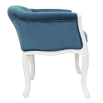 Кресло низкое в стиле прованс Louis French Armchair white and blue velour варинант исполнения - 1 | Loft Concept в Ульяновске