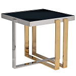 Столик журнальный квадратный с основанием в оттенках хром и золото Harmony Color and Shapes варинант исполнения - 1 | Loft Concept в Ульяновске