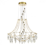 Люстра подвесная из металла с хрустальными прозрачными подвесками Quasar 81 варинант исполнения - 3 | Loft Concept в Ульяновске