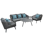 Диван трехместный уличный серый Gray Fiber варинант исполнения - 4 | Loft Concept в Ульяновске