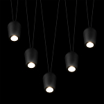 Подвесной светильник черными плафонами на длинных пересекающихся тросах Construction варинант исполнения - 4 | Loft Concept в Ульяновске