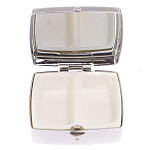 Таблетница карманная квадратная с 2-мя отделениями с зеркалом и накладкой из натуральных камней Малахит Хризоколла Silver Stone Pillboxes варинант исполнения - 3 | Loft Concept в Ульяновске