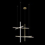 Люстра с 6-ю  пересекающимися цилиндрическими плафонами на тонких тросах Trumpet tube варинант исполнения - 5 | Loft Concept в Ульяновске