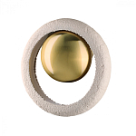 Бра с бежевым текстурным кольцом и латунным шаром в центре Tactile  варинант исполнения - 1 | Loft Concept в Ульяновске