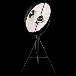 Торшер в виде прожектора с круглым тканевым абажуром на треноге черного цвета Radiance Éclat варинант исполнения - 3 | Loft Concept в Ульяновске