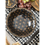 Блюдо черного цвета из фрафора на бронзовых ножках Eden Garden porcelain and bronze варинант исполнения - 4 | Loft Concept в Ульяновске