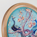 Полукресло из массива бука с сиденьем из экокожи и цветочным принтом на спинке Chinoiserie Garden Chair варинант исполнения - 4 | Loft Concept в Ульяновске