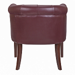 Кресло низкое из натуральной кожи на 4-х деревянных ножках из массива бука Chloe Leather Armchair vine варинант исполнения - 3 | Loft Concept в Ульяновске