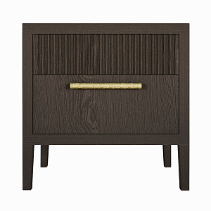 Прикроватная Тумбочка Primo с двумя ящиками Темный орех