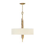 Люстра подвесная с широким белым текстильным абажуром и вертикальными декоративными элементами Hinkley варинант исполнения - 2 | Loft Concept в Ульяновске