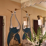 Обои ручная роспись Sarus Cranes Colourway SC-208 on Raw Silk dyed silk варинант исполнения - 2 | Loft Concept в Ульяновске