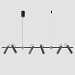 Люстра с 8-ю цилиндрическими плафонами на магнитном креплении и черным металлическим основанием Bronze Concert варинант исполнения - 1 | Loft Concept в Ульяновске