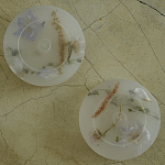 Круглая подставка под благовония из эпоксидной смолы с цветами белая Epoxy Resin Flowers Incense Stand White варинант исполнения - 2 | Loft Concept в Ульяновске