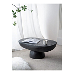 Столик кофейный черного цвета с овальной столешницей и круглым основанием Black Dalmen Table варинант исполнения - 3 | Loft Concept в Ульяновске