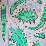 Премиальный Шкаф Defoliation двухстворчатый роспись зеленые листья  варинант исполнения - 5 | Loft Concept в Ульяновске