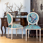 Стул из массива бука с изображением птиц и цветов Turquoise Beige Chinoiserie Garden Chair варинант исполнения - 8 | Loft Concept в Ульяновске