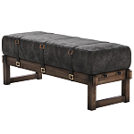 Банкетка Duncan винтажная черная кожа варинант исполнения - 3 | Loft Concept в Ульяновске