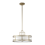 Подвесной светильник цвета латунь с белым матовым плафоном с геометрическим рисунком Feiss варинант исполнения - 7 | Loft Concept в Ульяновске