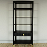 Стеллаж Elsa Dreams Black со стеклянными полками и ящиком варинант исполнения - 4 | Loft Concept в Ульяновске