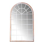 Зеркало-окно настенное в венецианском стиле с деревянной рамой бежевого цвета Venetian Smooth варинант исполнения - 1 | Loft Concept в Ульяновске
