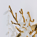 Бра золотого цвета с ветвями и белыми овальными стеклянными подвесками Droplet Chandelier варинант исполнения - 4 | Loft Concept в Ульяновске