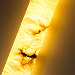 Подвесной светильник цилиндрической формы с плафоном из алебастра и металлическими торцами Темная Латунь 60 см Cryptocrystalline Stone варинант исполнения - 4 | Loft Concept в Ульяновске