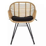 Стул с ротанговым плетением Wicker Half Chair с подлокотниками варинант исполнения - 1 | Loft Concept в Ульяновске