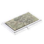 Визитница карманная металлическая с накладкой из натурального камня Апатит Stone Business Card Holders варинант исполнения - 2 | Loft Concept в Ульяновске