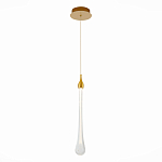 Подвесной светильник с плафоном в форме капли на золотистом каркасе Raindrop варинант исполнения - 1 | Loft Concept в Ульяновске