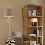 Торшер с белым каркасом и тканевыми абажуром Natural Stems варинант исполнения - 5 | Loft Concept в Ульяновске